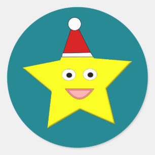 Estrella feliz de Navidades pequeños Pegatinas