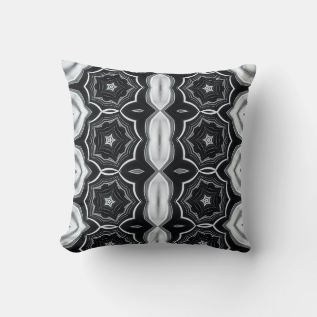 Estrella geométrica de almohada de tiro blanco y n (Anverso)