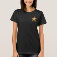 Estrella "Gold" de "dos tonos" camiseta negra