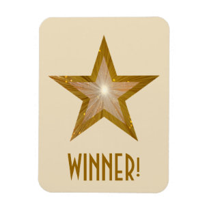 Estrella "Gold" Star '¡Ganador!' crema imán flexib