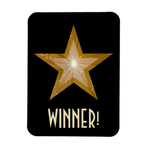 Estrella "Gold" Star '¡Ganador!' imán flexible neg