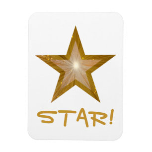 Estrella "Gold" Star 'STAR!' imán blanco flexible
