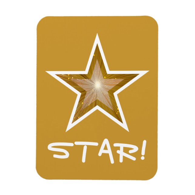 Estrella "Gold" Star 'STAR!' oro imán flexible (Vertical)