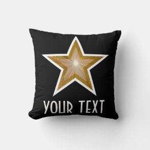 Estrella "Gold" 'Your Text' arroja almohada cuadra