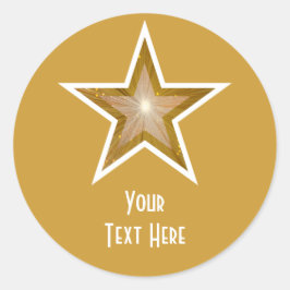 Estrella "Gold" "Your Text" pegatina redondo amari