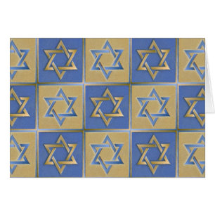 Estrella Judaica De David Metalizado Gold Blue