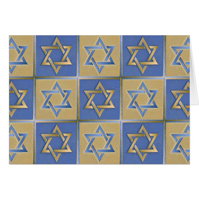 Estrella Judaica De David Metalizado Gold Blue (Anverso (Horizontal))