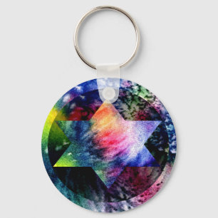 Estrella judía del arco iris del llavero de David