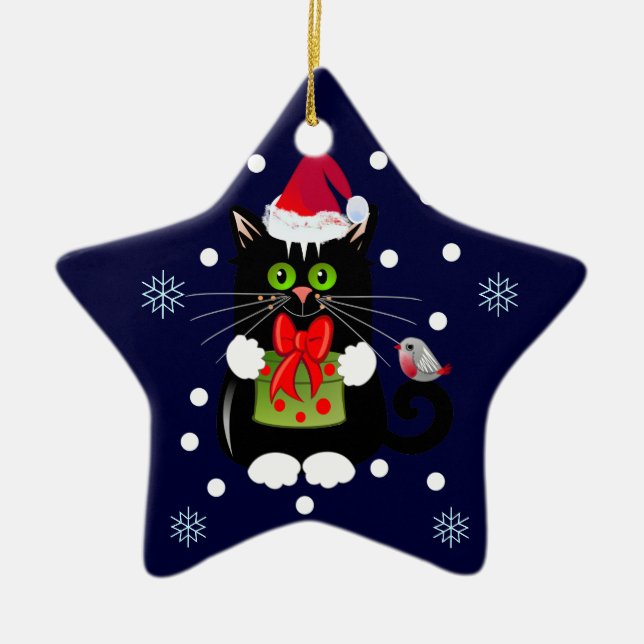 Estrella linda del ornamento del navidad con el (Frente)