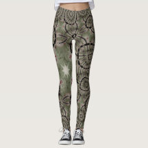 Estrella linda Sage Green Black Heartings Leggings