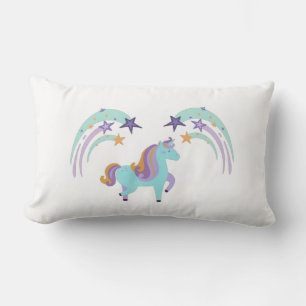 Estrella magra de unicornio imprime almohada lumba