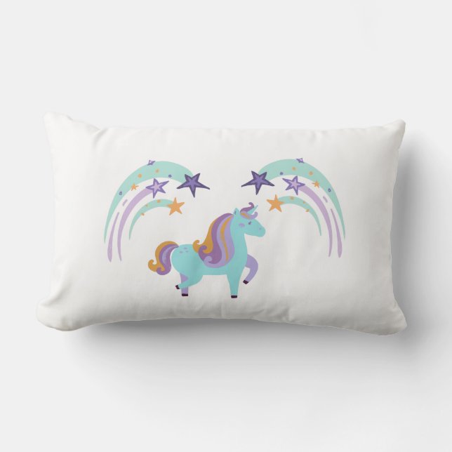 Estrella magra de unicornio imprime almohada lumba (Anverso)