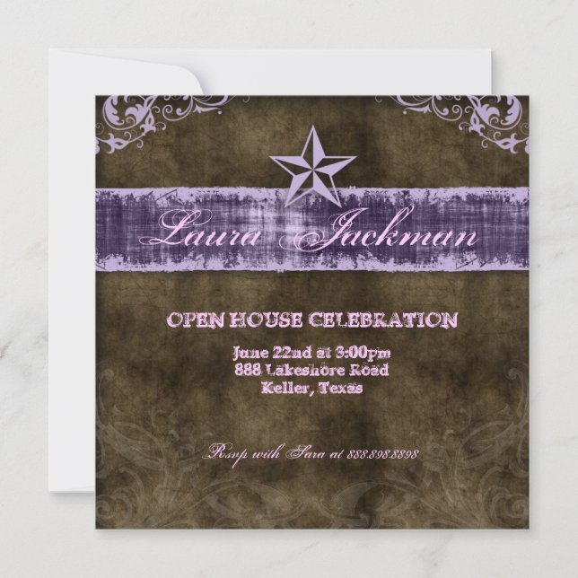 Estrella morada de Invitación de grado occidental (Anverso)