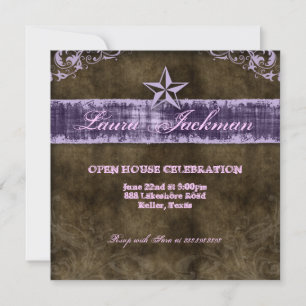 Estrella morada de Invitación de grado occidental