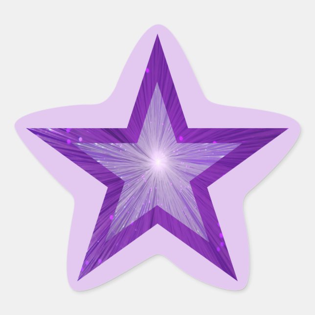 Estrella morada pegatina de forma estrella pálido  (Anverso)