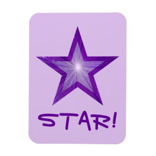 Estrella morada 'STAR!' imán flexible morado