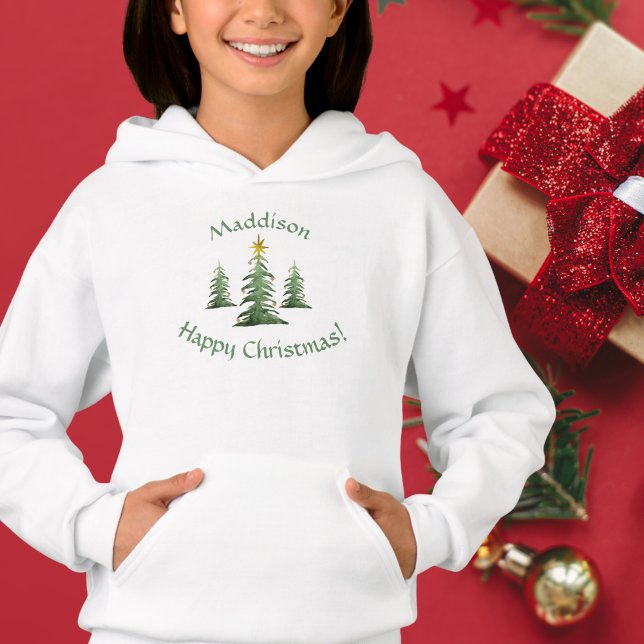 Estrella navidad, nombre del niño (Christmas Star, Child's Name Hoodie)