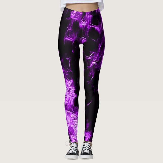 Estrella Neon Purple Rave Leggings (Anverso)