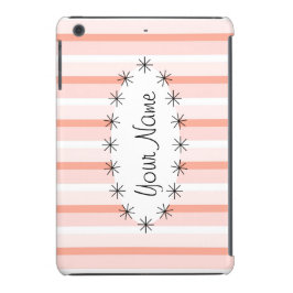 Estrella oval Coral Stripe 'Name' iPad Mini funda