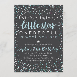 Estrella pequeña de Twinkle Primera invitación de