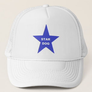 Estrella perro gorra en estrella azul