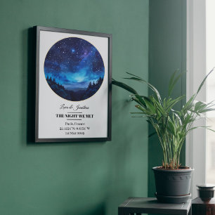 Estrella personalizado Mapa Arte Metalizado - La n