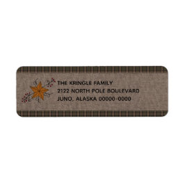 Estrella primitiva rústica con etiqueta de cerezas