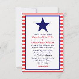 Estrella roja blanca y azul - Invitación a la boda
