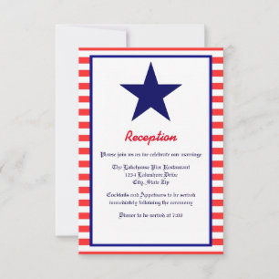 Estrella Roja Blanca y Azul - Invitación de Recepc