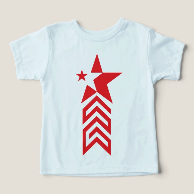 Estrella Roja con Flechas de Chevron (Diseño delantero )