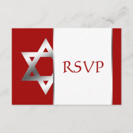 Estrella roja de plata de David Bar Mitzvah RSVP