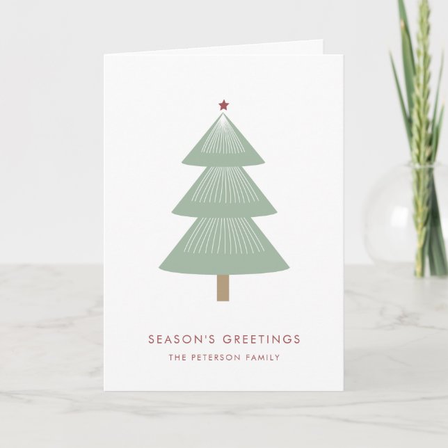 Estrella roja del árbol de Navidad moderno simple (Anverso)