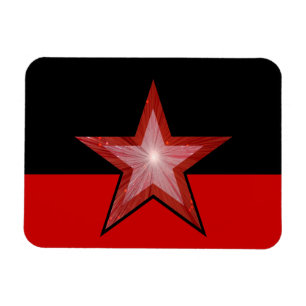Estrella roja flexible imán negro rojo