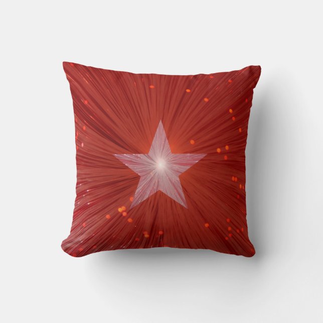 Estrella roja imprimida plaqueta de almohada (Anverso)