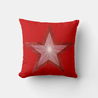 Estrella roja imprimir almohada roja