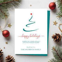 Estrella roja moderna de árbol de Navidad mínimo