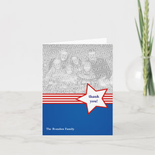 Estrella roja rayas azules personalizado foto nota