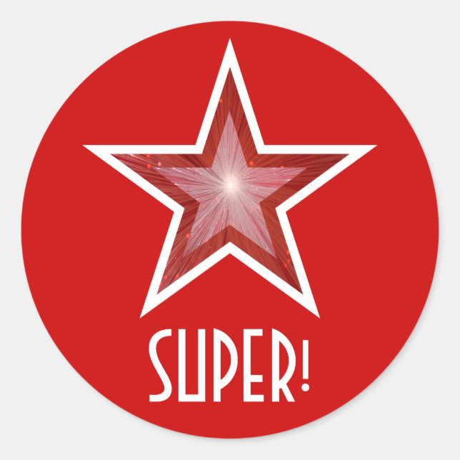 Estrella roja 'SUPER!', pegatina rojo (Anverso)