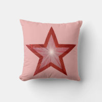 Estrella roja 'Texto' arrojar almohada cuadrada ro