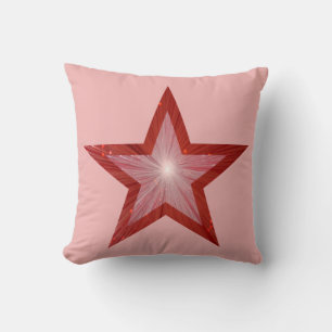 Estrella roja 'Texto' arrojar almohada cuadrada ro