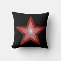 Estrella roja 'Texto' arrojar almohada cuadrado ne