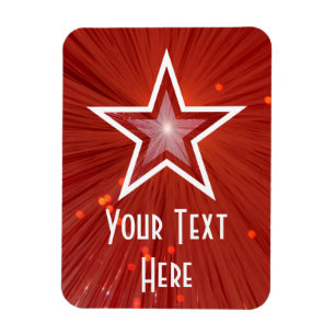 Estrella roja 'Texto' imán flexible vertical