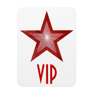 Estrella roja 'VIP' imán flexible blanco