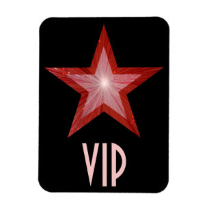Estrella roja 'VIP' imán flexible negro