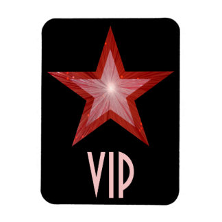 Estrella roja 'VIP' imán flexible negro