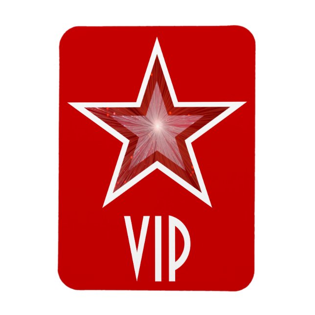 Estrella roja 'VIP' imán flexible rojo (Vertical)
