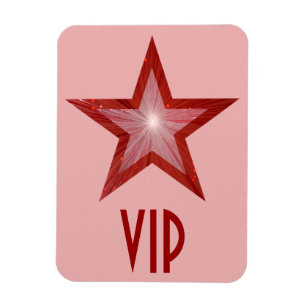 Estrella roja 'VIP' imán flexible rosa