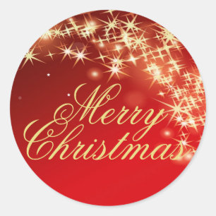 Estrella roja y dorada Feliz Sello para sobres nav