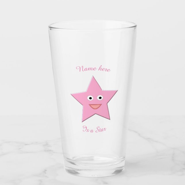 Estrella rosa bonito personalizada (Anverso)