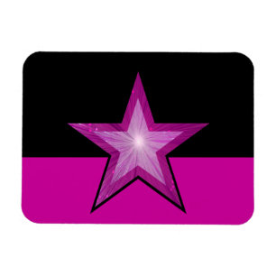 Estrella rosa imán flexible negro rosa
